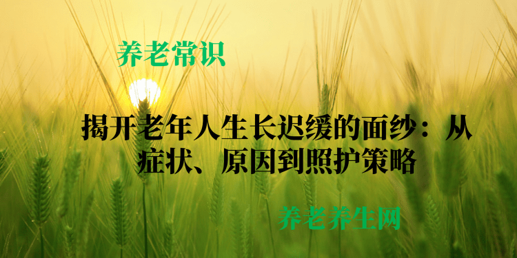 揭开老年人生长迟缓的面纱：从症状、原因到照护策略