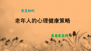 老年人的心理健康策略