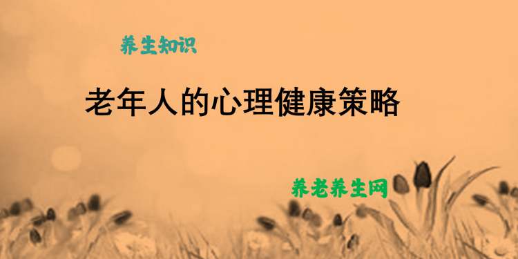 老年人的心理健康策略