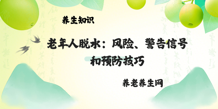 老年人脱水：风险、警告信号和预防技巧