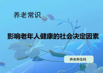 影响老年人健康的社会决定因素