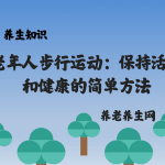 老年人步行运动：保持活跃和健康的简单方法