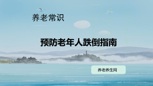 预防老年人跌倒指南