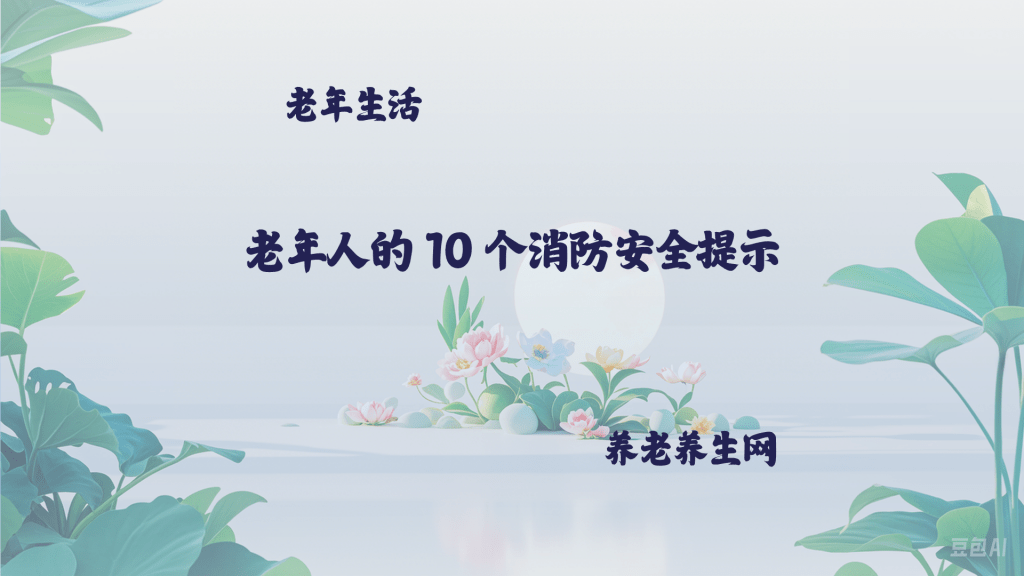 老年人的 10 个消防安全提示