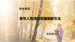 老年人有效的背痛缓解方法